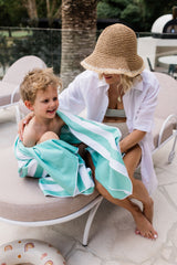 Mint Stripe Sand Free Towel