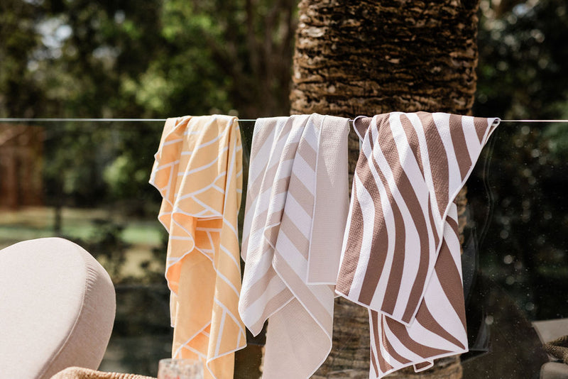 Latte Stripe Sand Free Towel